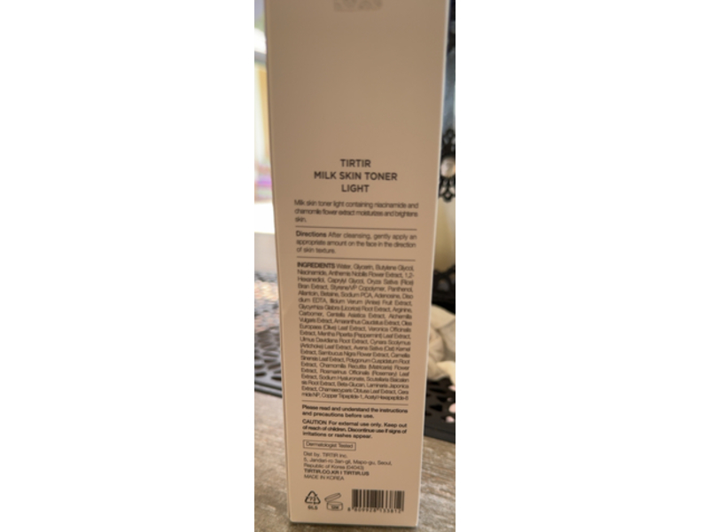 Tirtir Moisturizing Soothing Milk Skin Toner, Light, 5.07 fl oz/150 mL
