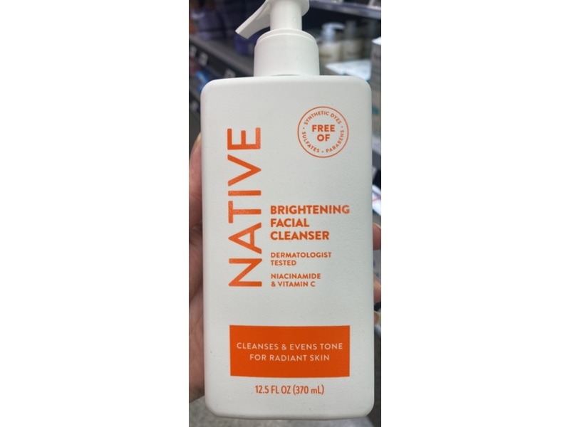 Native Brightening Facial Cleanser, Niacinamide & Vitamin C, 12.5 fl oz/370 mL