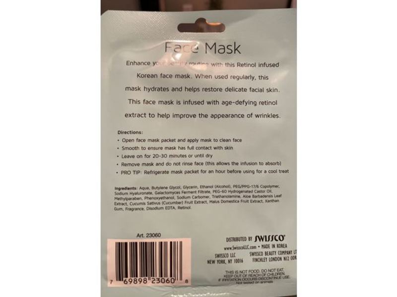 Precision Beauty Face Mask, Retinol, 1 Sheet