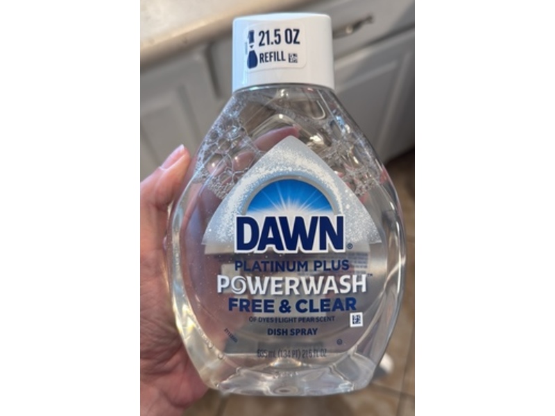Dawn Platinum Plus Power Wash Dish Spray, Free & Clear, 21.5 fl oz/635 mL
