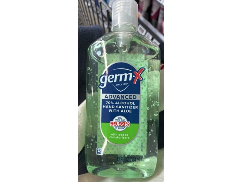Germ-X Advanced Hand Sanitizer, Aloe, 12 fl oz/354 mL