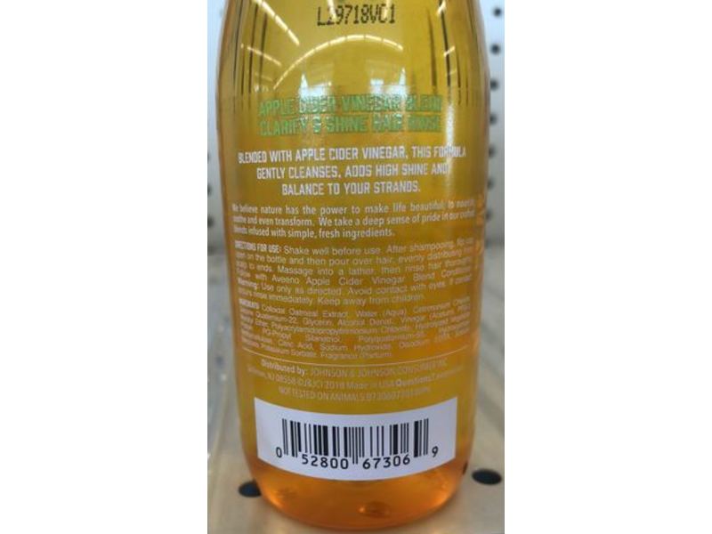 Aveeno Apple Cider Vinegar Blend Hair Rinse, Clarify & Shine, 6.8 fl oz/201 mL