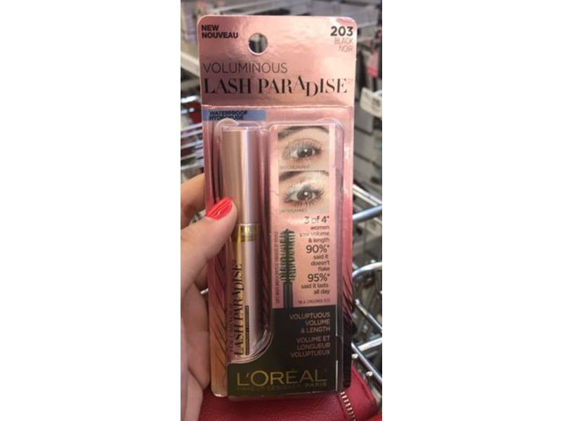 L'Oreal Paris Cosmetics Voluminous Lash Paradise Waterproof Mascara, Black, 0.25 fl oz/7.6 mL
