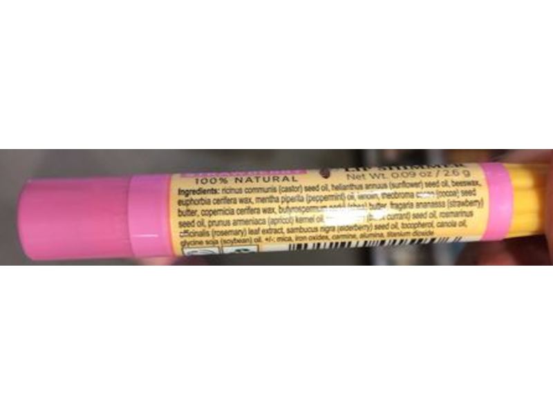 Burt's Bees Lip Shimmer, Strawberry, 0.09 oz/26 g