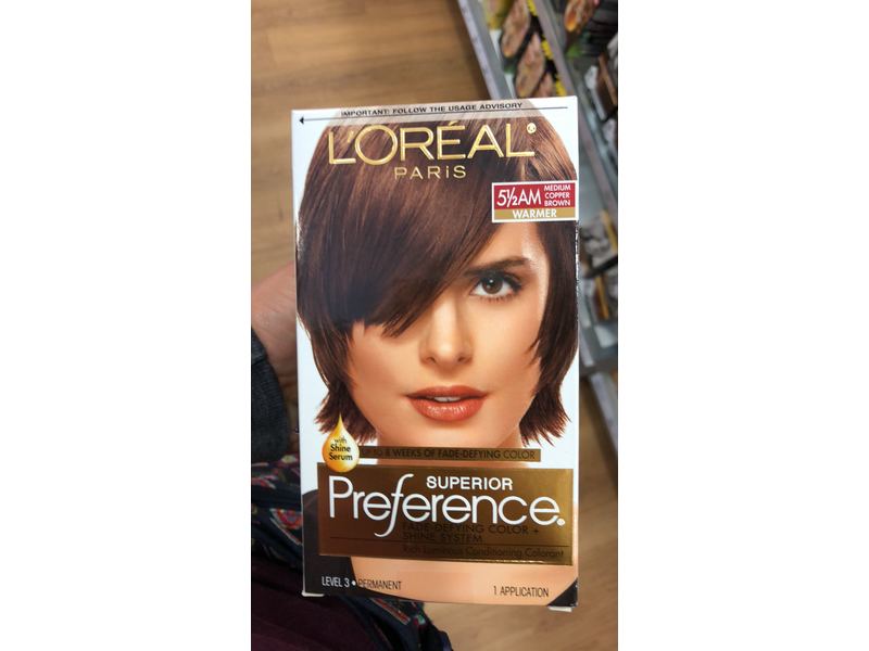 L'Oreal Paris Superior Preference Fade-Defying Color + Shine System, 5 1/2 AM Medium Copper Brown