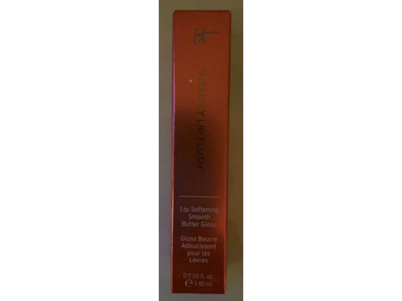 IT Cosmetics Vitality Lip Flush Butter Gloss,Pretty in Pink, 0.11 fl oz/3.40 mL