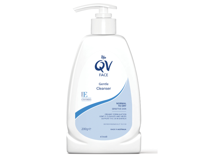 QV Skincare Face Gentle Cleanser, Vitamin E + Ceramides, 200 g