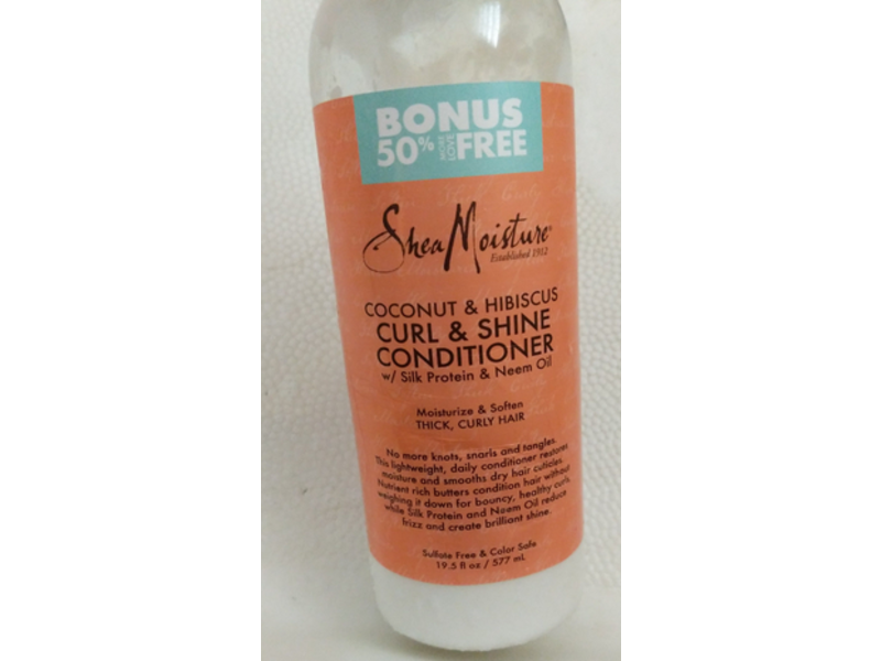 Shea Moisture Curl Shine Conditioner, Coconut & Hibiscus, 19.5 fl oz/577 mL