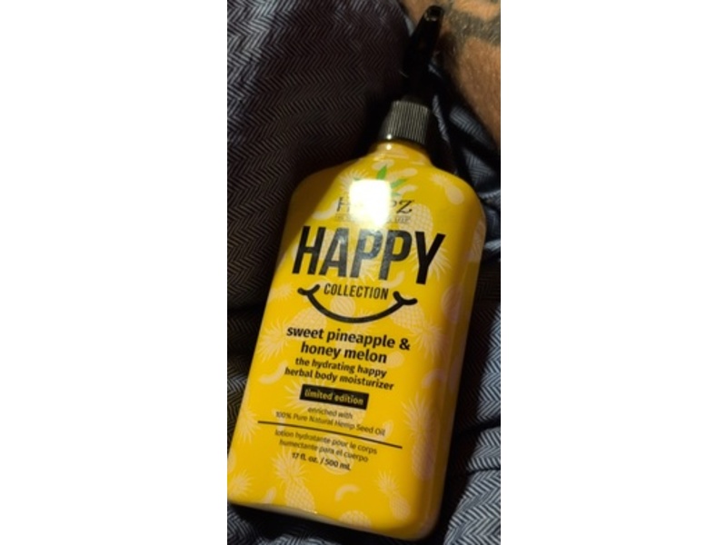 Hempz Hydrating Happy Herbal Body Moisturizer, Sweet Pineapple & Honey Melon, 17 fl oz/500 mL