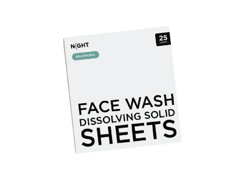 Discover Night Face Wash Dissolving Solid Sheets, 0.17 oz/15 g, 25 Count