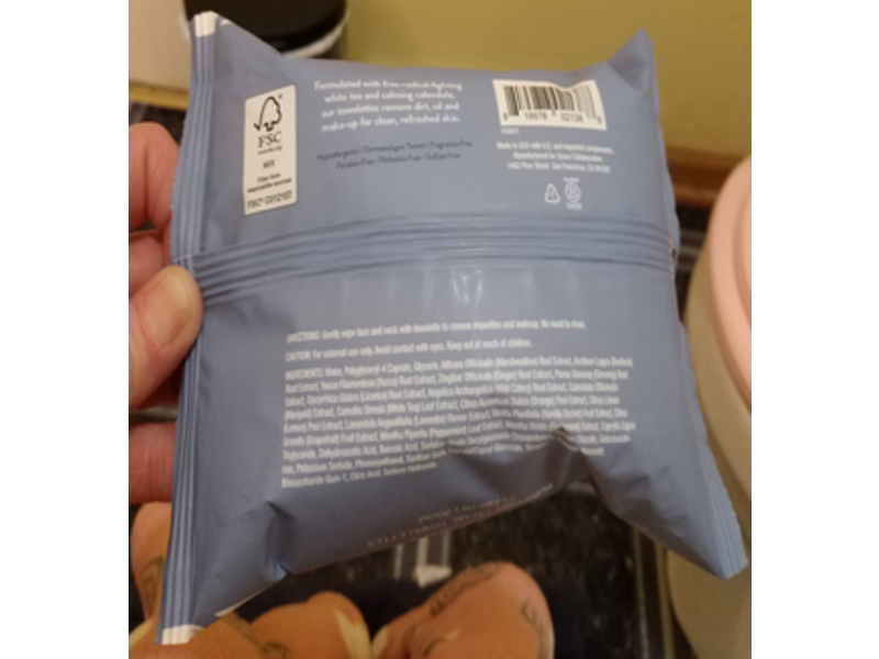 Rooted Beauty Purifying Facial Towelettes, White Tea and Calendula, 30 Count