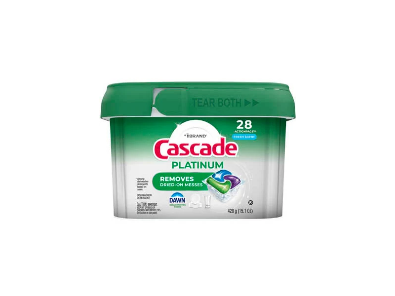 Cascade Platinum Dishwasher Detergent, Fresh Scent, 15.1 oz/428 g, 28 Count