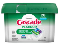Cascade Platinum Dishwasher Detergent, Fresh Scent, 15.1 oz/428 g, 28 Count - thumbnail 1