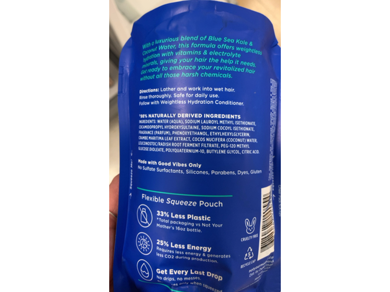 Not Your Mother's Shampoo, Blue Sea Kale Coconut Water, 13 fl oz/385 mL
