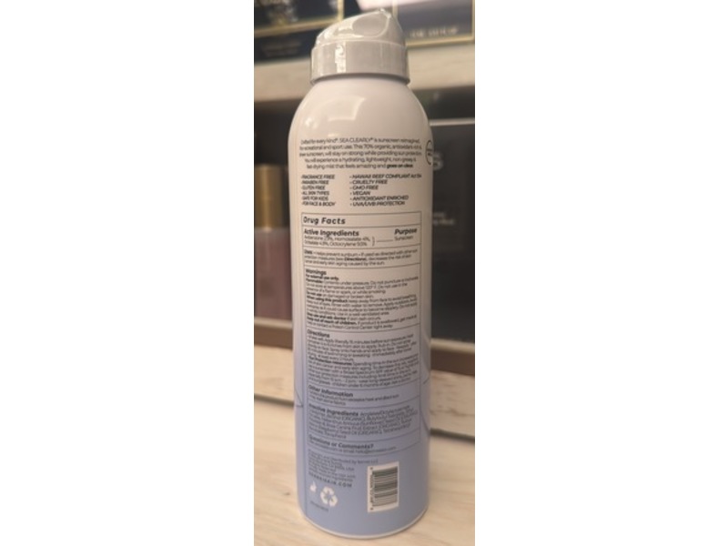 Sonrei Sea Clearly Clear Sunscreen Mist, SPF 50, 6 fl oz/177 mL