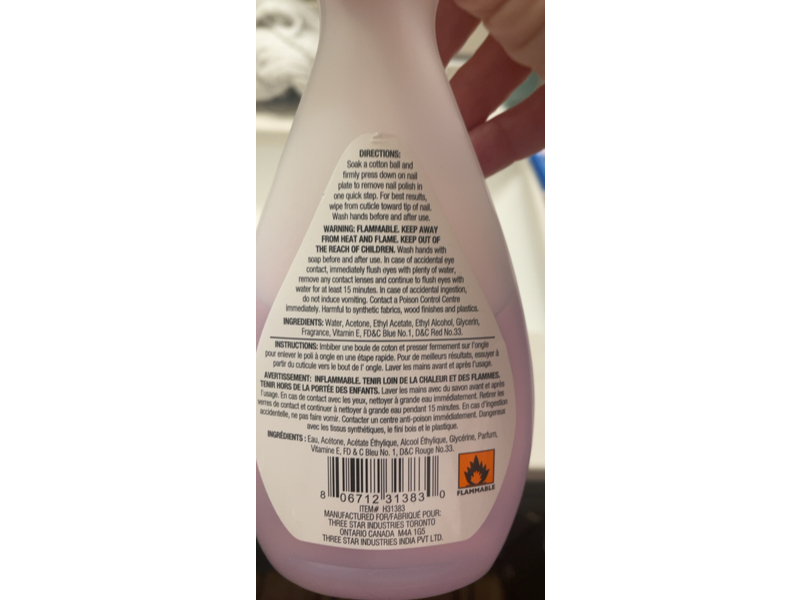 Pur-est Strengthening Nail Polish Remover, Acetone & Vitamin E, 236 mL