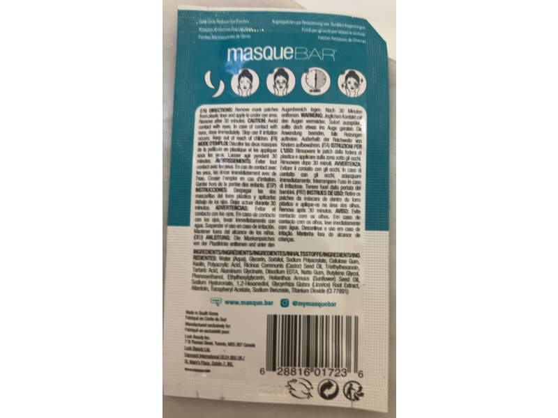 Masque Bar Dark Cricle Reducer Eye Patches, 5 Pair