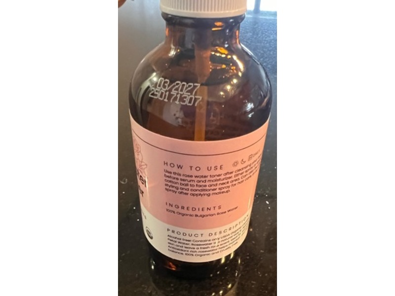 Simplified Skin Rose Water Mist Toner, Bulgarian Roses, 4 fl oz/120 mL