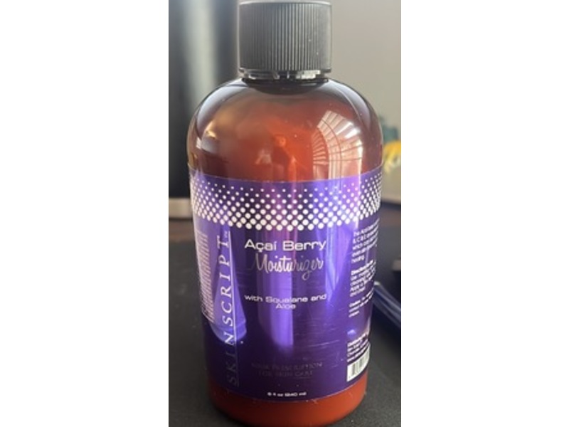 Skin Script Acai Berry Moisturizer, Squalane And Aloe, 8 fl oz/240 mL