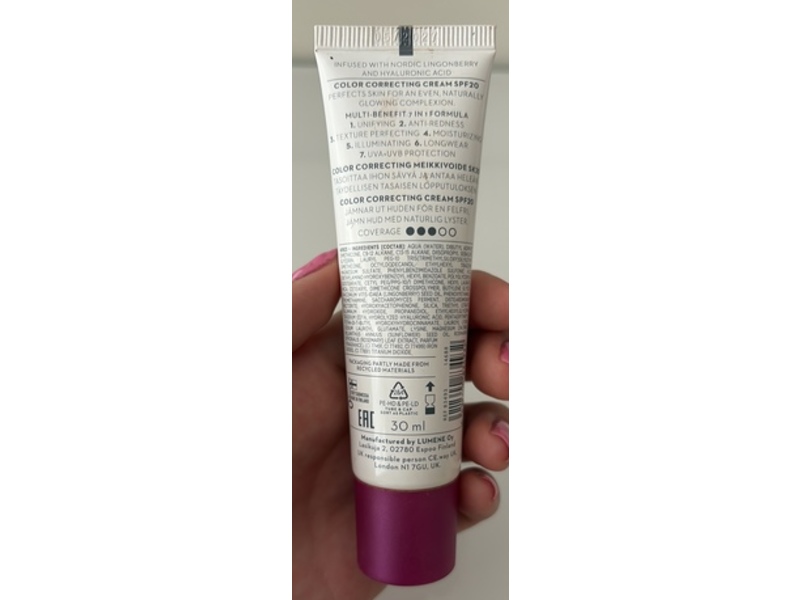 Lumene CC Color Correcting Cream, 2 Medium, 1 fl oz/30 mL