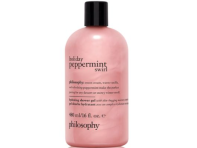 Philosophy Hydrating Shower Gel, Holiday Peppermint Swirl, 16 fl oz/480 mL
