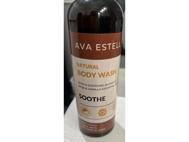 Ava Estell Natural Body Wash, Soothe, 17.5 fl oz/500 mL