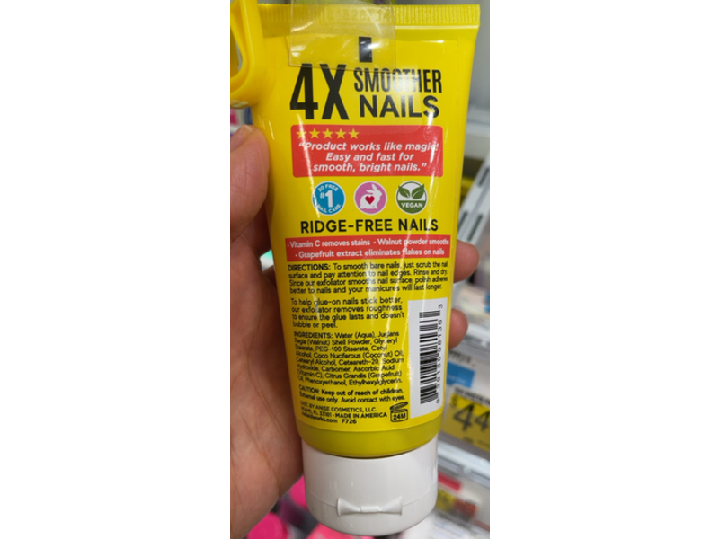 Nail-Aid Vitamin C + 3-In-1 Nail + Cuticle Buffing Exfoliator, Pink Grapefruit Extract, 3.0 fl oz/84 g