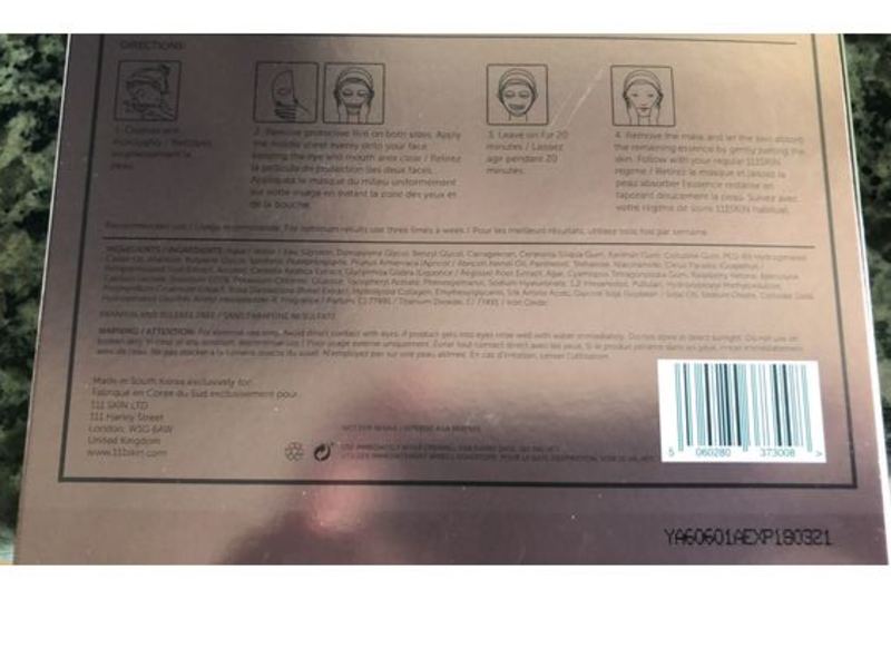 111Skin Rose Gold Brightening Facial Treatment Mask, 1.01 fl oz/30 mL, 5 Count