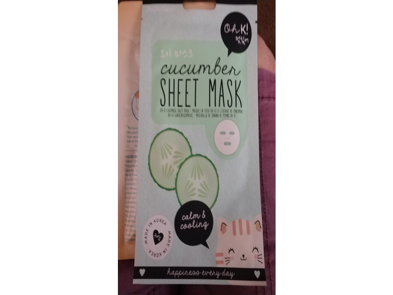 Oh K! Facial Sheet Mask, Cucumber