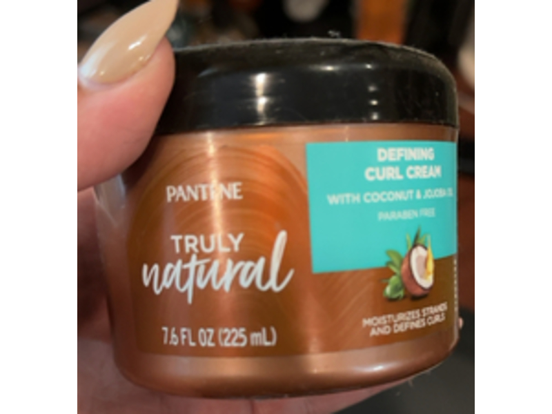 Pantene Truly Natural Defining Curl Cream, Coconut & Jojoba, 7.6 fl oz/225 mL
