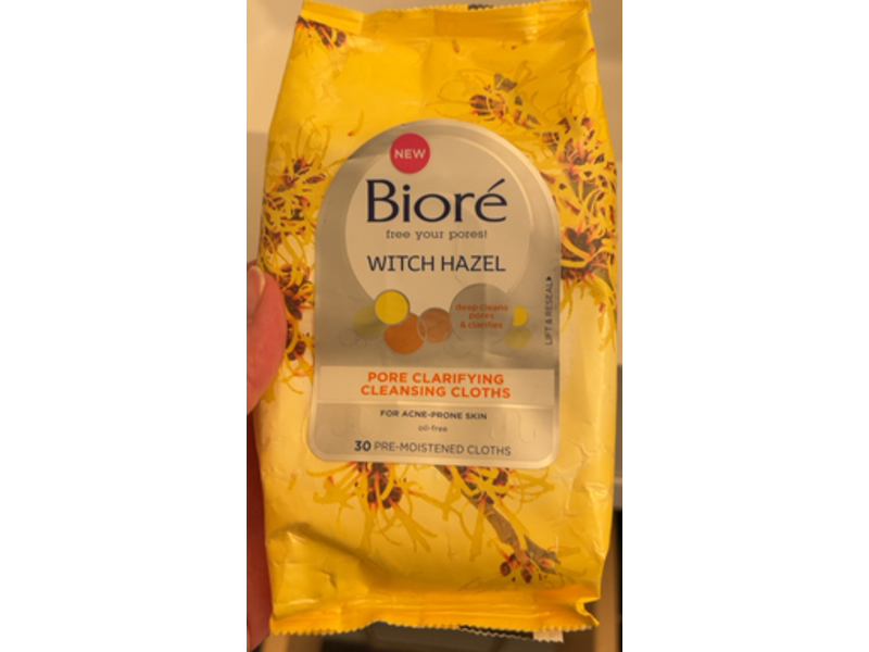 Biore Cleansing Clothes, Witch Hazel, 30 Wipes