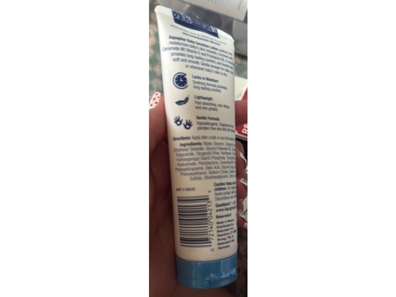 Aquaphor Baby Sensitive Lotion, Ceramide Np & Provitamin B5, 3 fl oz/89 mL