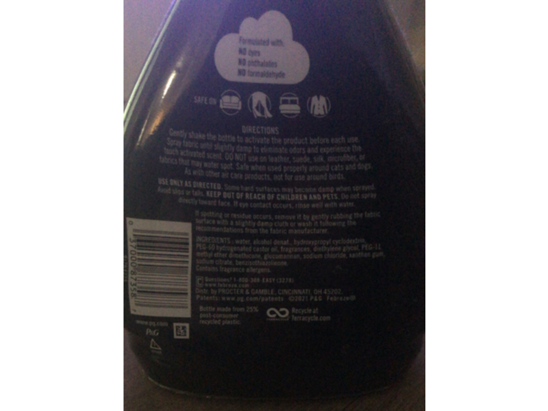 Febreze Unstopables Touch Fabric Spray, Paradise, 27 oz