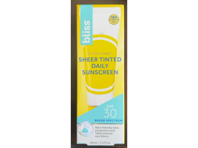 Bliss Sheer Tinted Daily Sunscreen, SPF 30, 1.4 fl oz/40 mL