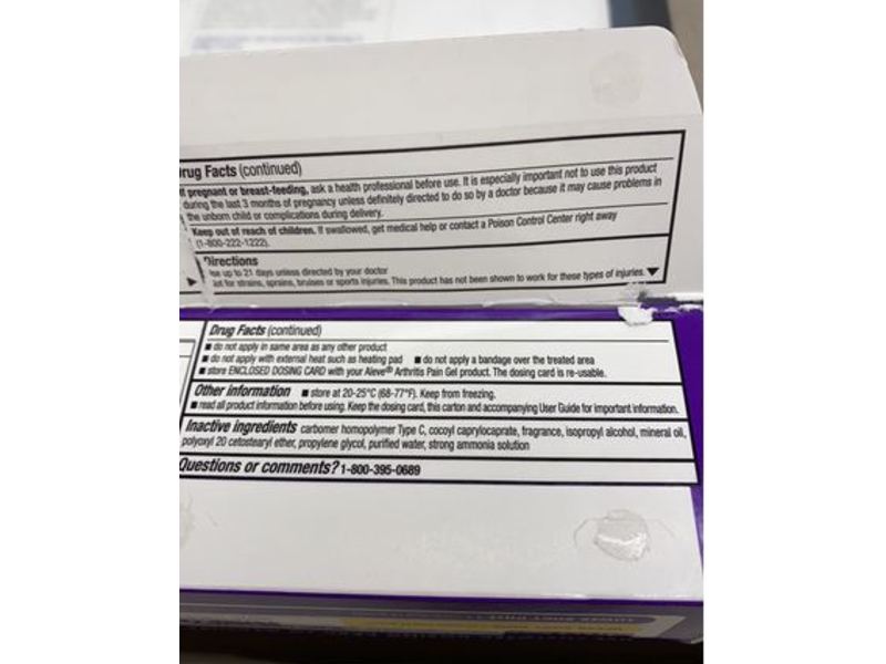 Aleve Arthritis Pain Reliever Gel, 1.76 oz/50 g