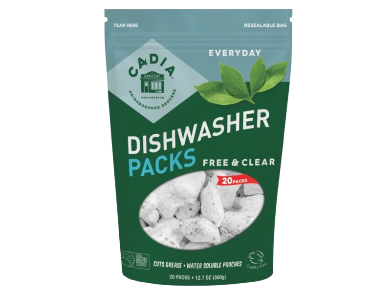 Cadia Everyday Dishwasher Packs, Free & Clear, 12.7 oz/360 g, 20 Count