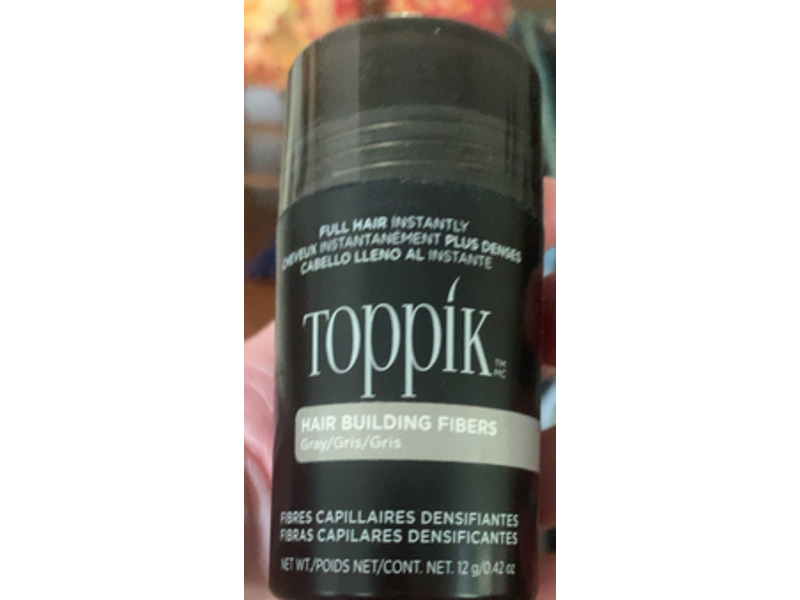Toppik Hair Building Fibers, Gray, 0.42 oz/12 g