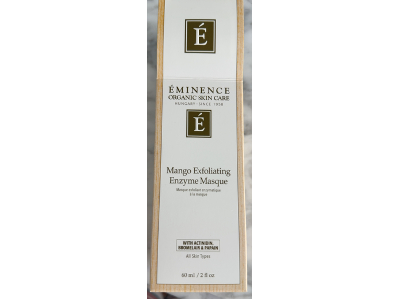 Eminence Organics Mango Exfoliating Enzyme Masque, Actinidin + Bromelain & Papain, 2 fl oz/60 mL