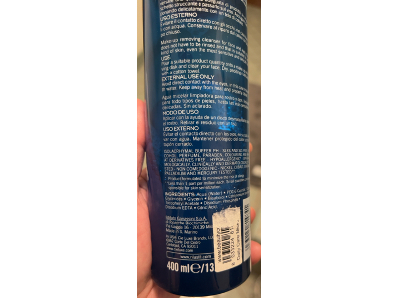 Rilastil Daily Care Micellar Solution Makeup Removing Cleanser,13.52 fl oz/400 mL