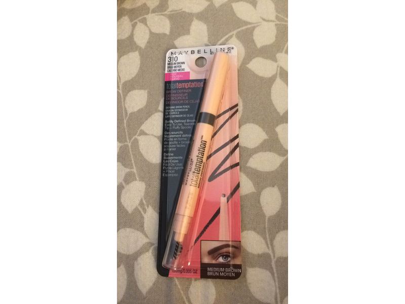 Maybelline New York Total Temptation Eyebrow Definer Pencil, 310 Medium Brown