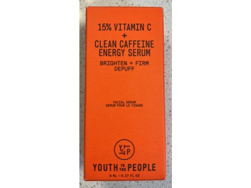 Youth To The People Facial Serum, 15% Vitamin C + Clean Caffeine, 0.27 fl oz/8 mL
