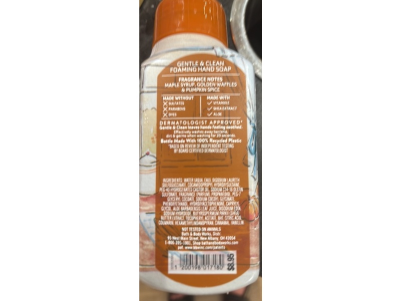 Bath & Body Works Gentle & Clean Foaming Hand Soap, Pumpkin Pecan Waffles, 8.75 fl oz/259 mL.