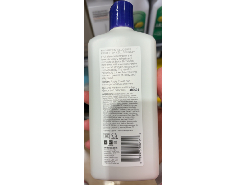 Andalou Naturals Lavender & Biotin Full Volume Shampoo, 11.5 fl oz/340 mL