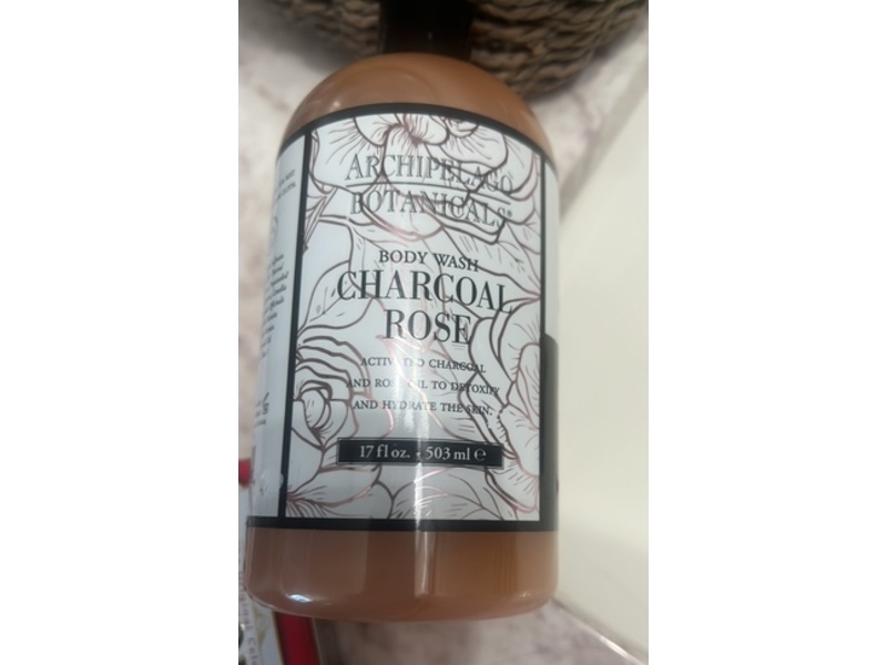 Archipelago Botanicals Body Wash, Charcoal Rose, 17 fl oz/503 mL