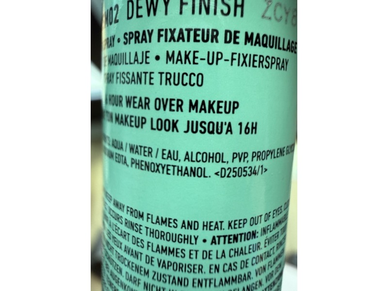 NYX Dewy Finish Makeup Setting Spray, 0.60 fl oz/18 mL