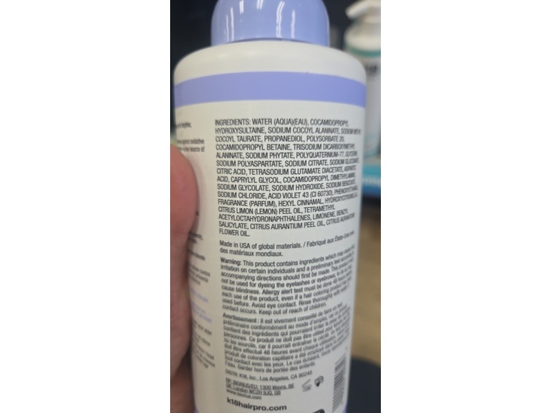 K18 TripleBright Oxidation Defense Purple Shampoo, 15 fl oz/443 mL