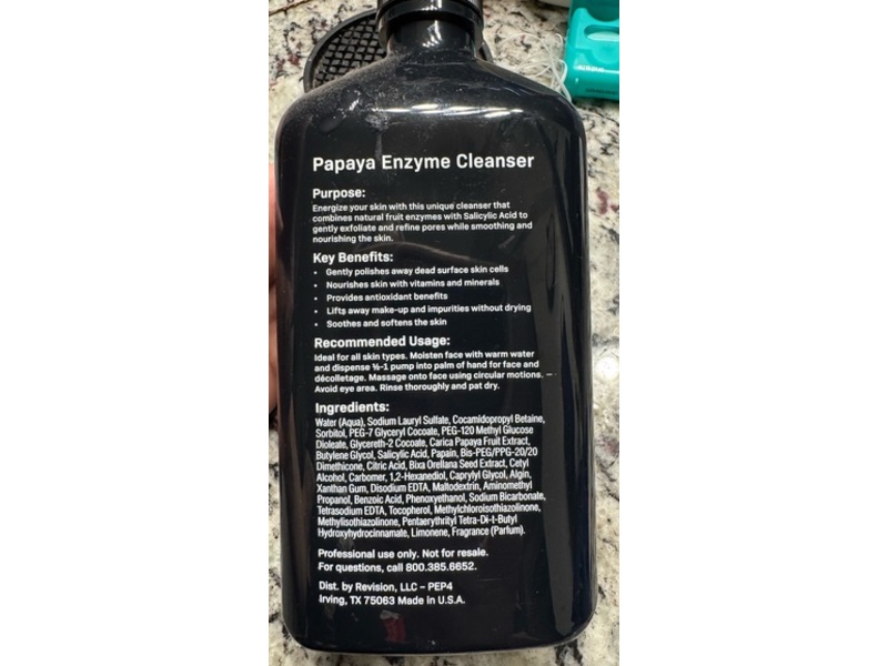 Revision Skincare Professional Cleanser, Papaya Enzyme, 16 fl oz/473 mL