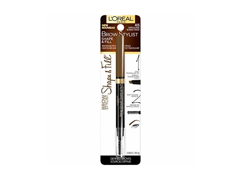 L'Oréal Paris Makeup Brow Stylist Shape & Fill Mechanical Eye Brow Makeup Pencil, Dark Blonde, 0.008 oz.