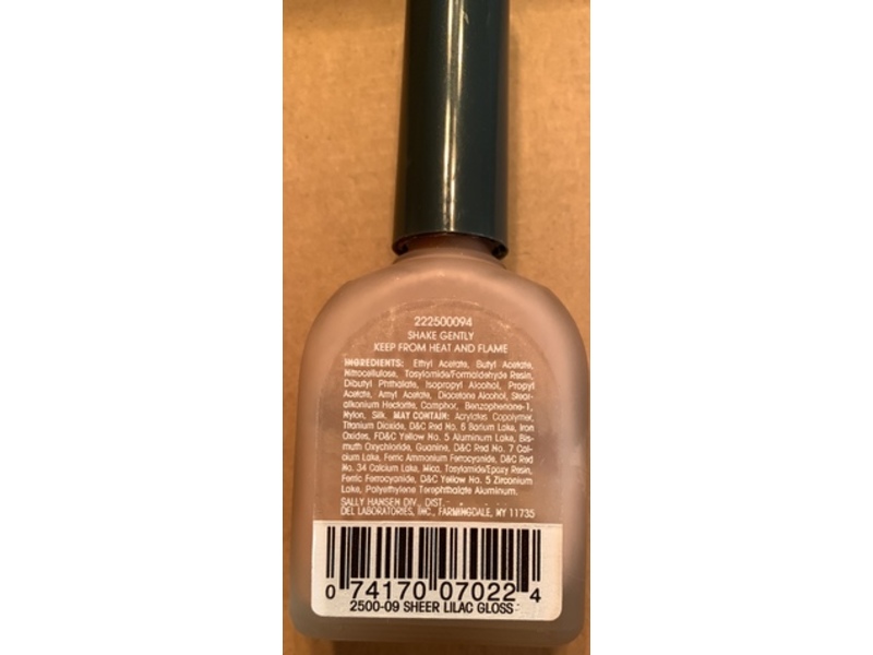 Sally Hansen Hard As Nails Nail Gel, Sheer Lilac Gloss, 0.45 fl oz/13.3 mL