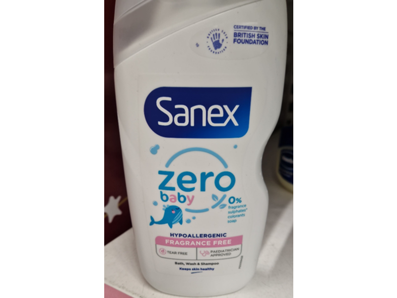 Sanex Zero Baby Bath, Wash & Shampoo, Fragrance Free, 450 mL, Pack Of 6